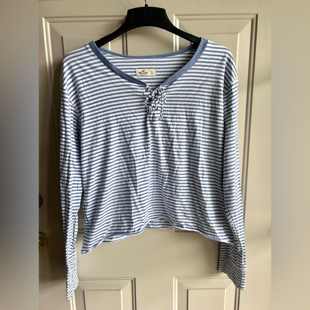 Hollister Blue & White Striped Top